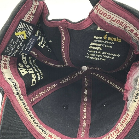 American Identity 1946 Specialty Apparel Hat Cap Strapback Black Red White - Picture 6 of 8